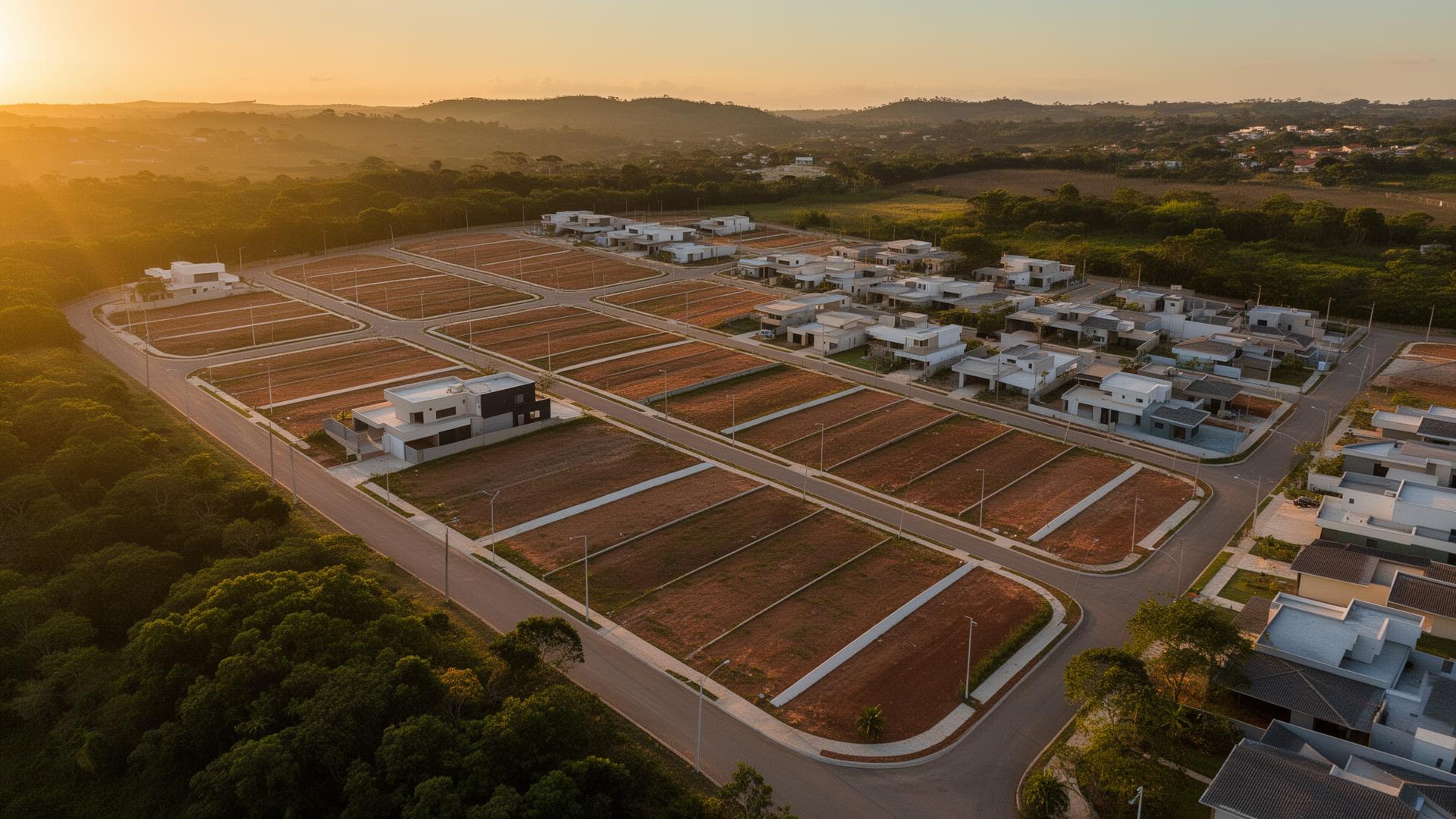 Vista aérea de loteamento
